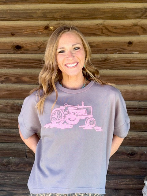 PRETTY IN PINK TRACTOR TOP