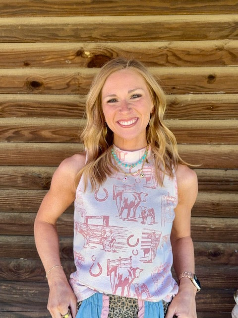 SADDLE SKETCH BABE TOP