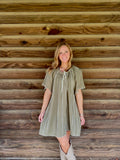 SADDLE CREEK DRESS *GREEN
